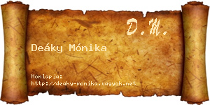 Deáky Mónika névjegykártya